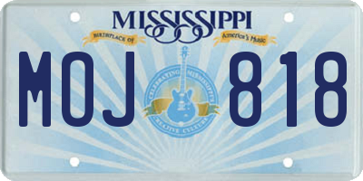 MS license plate MOJ818