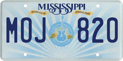 MS license plate MOJ820