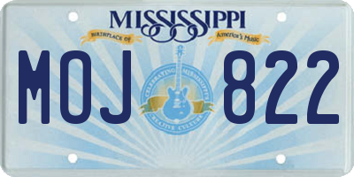 MS license plate MOJ822