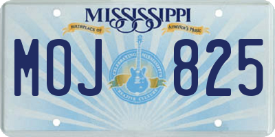 MS license plate MOJ825