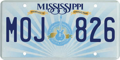 MS license plate MOJ826