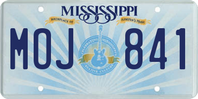 MS license plate MOJ841