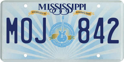 MS license plate MOJ842