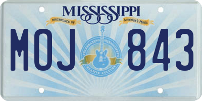 MS license plate MOJ843