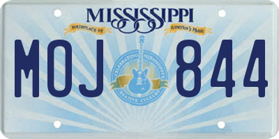 MS license plate MOJ844