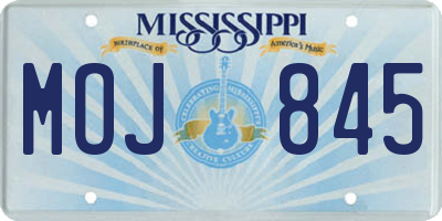 MS license plate MOJ845