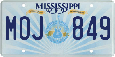 MS license plate MOJ849