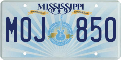 MS license plate MOJ850