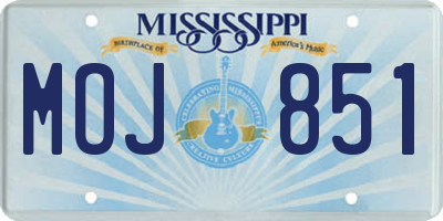 MS license plate MOJ851