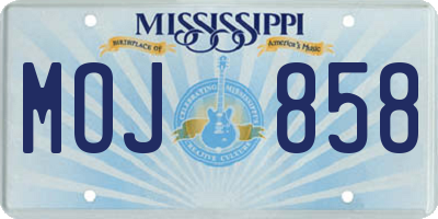 MS license plate MOJ858