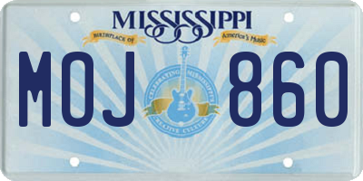 MS license plate MOJ860