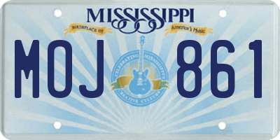 MS license plate MOJ861