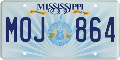 MS license plate MOJ864