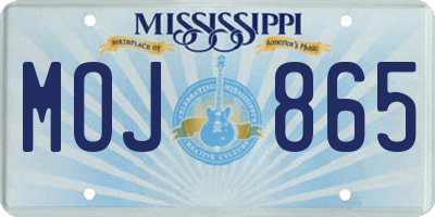 MS license plate MOJ865