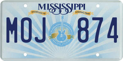 MS license plate MOJ874