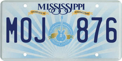 MS license plate MOJ876