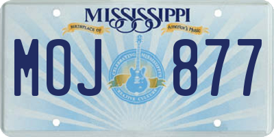 MS license plate MOJ877