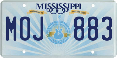 MS license plate MOJ883