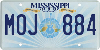 MS license plate MOJ884