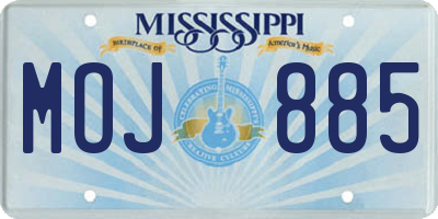 MS license plate MOJ885