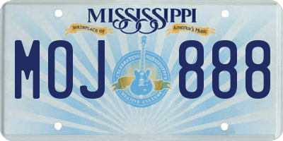 MS license plate MOJ888