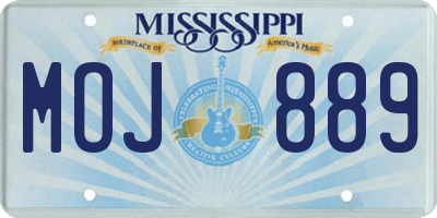 MS license plate MOJ889
