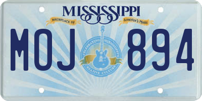 MS license plate MOJ894