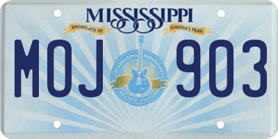 MS license plate MOJ903