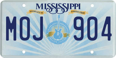 MS license plate MOJ904