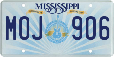 MS license plate MOJ906