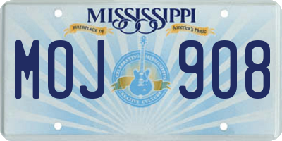 MS license plate MOJ908