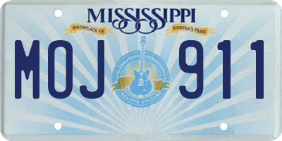 MS license plate MOJ911