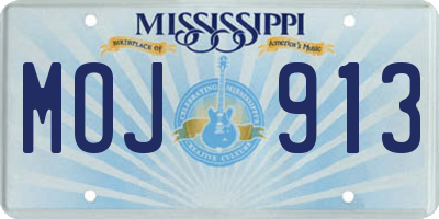MS license plate MOJ913