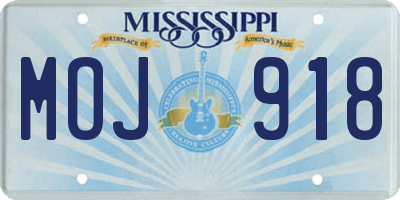 MS license plate MOJ918