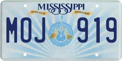 MS license plate MOJ919