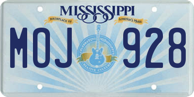 MS license plate MOJ928
