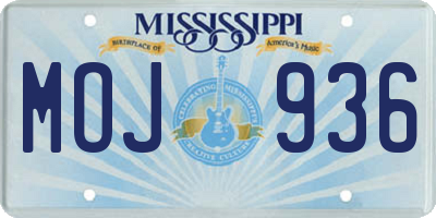 MS license plate MOJ936
