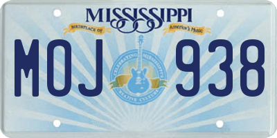 MS license plate MOJ938