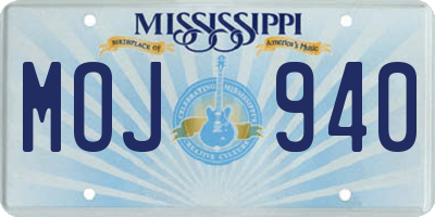 MS license plate MOJ940
