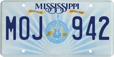 MS license plate MOJ942
