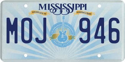MS license plate MOJ946