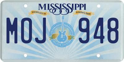 MS license plate MOJ948