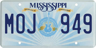 MS license plate MOJ949