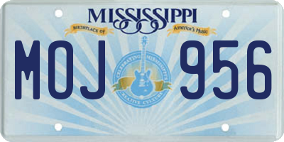 MS license plate MOJ956