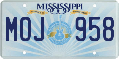 MS license plate MOJ958