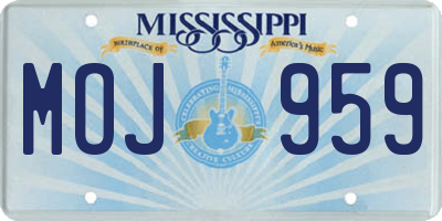 MS license plate MOJ959