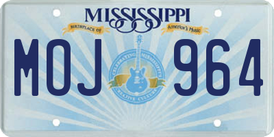 MS license plate MOJ964