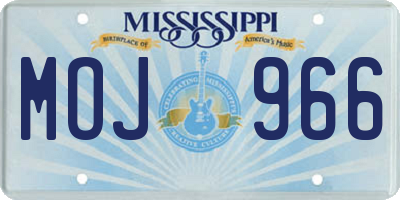 MS license plate MOJ966