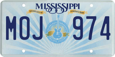 MS license plate MOJ974