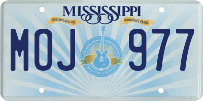 MS license plate MOJ977